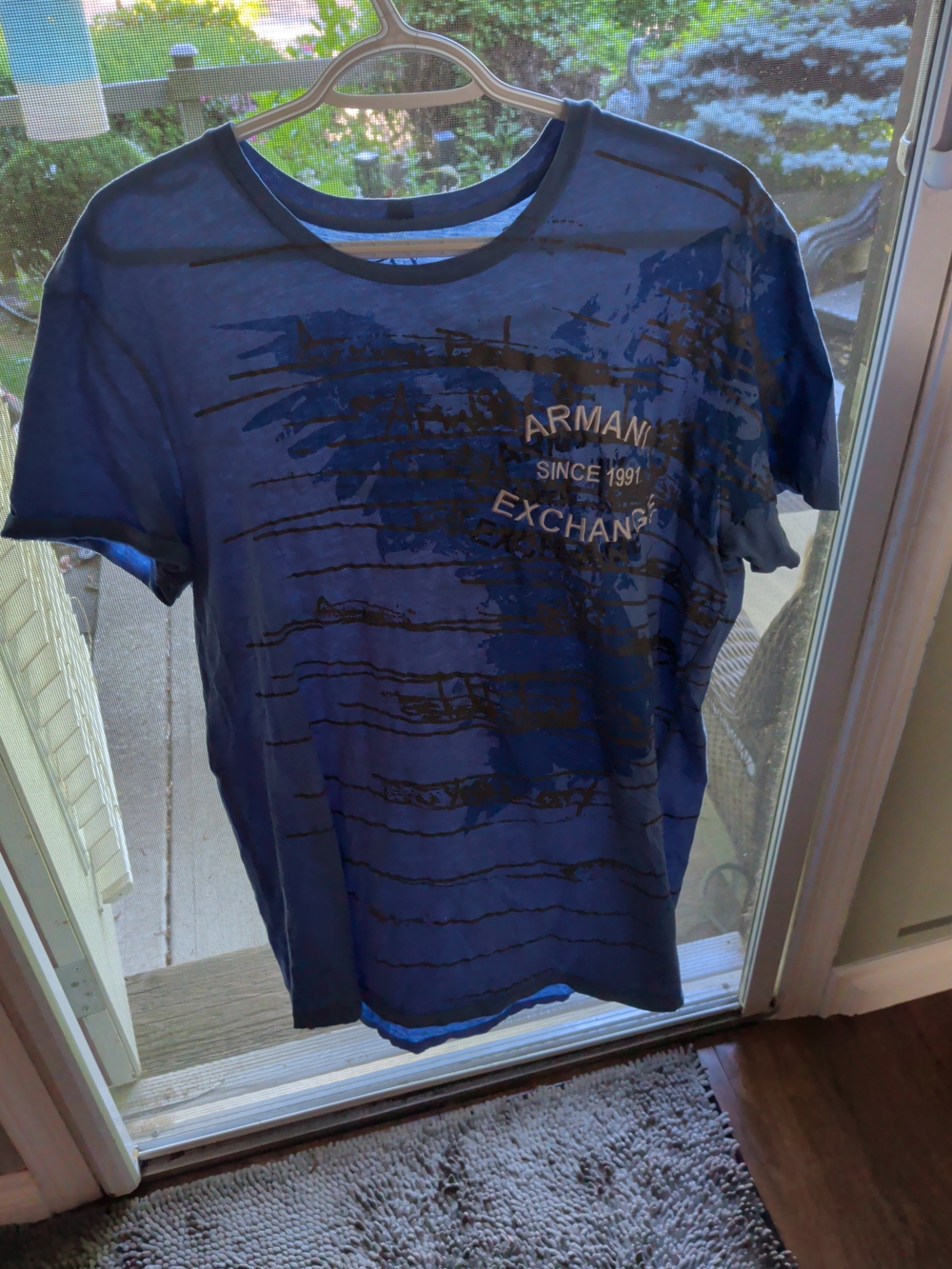 Title: Armani Exchange AX Blue Graphic Logo T-Shirt Men's XL